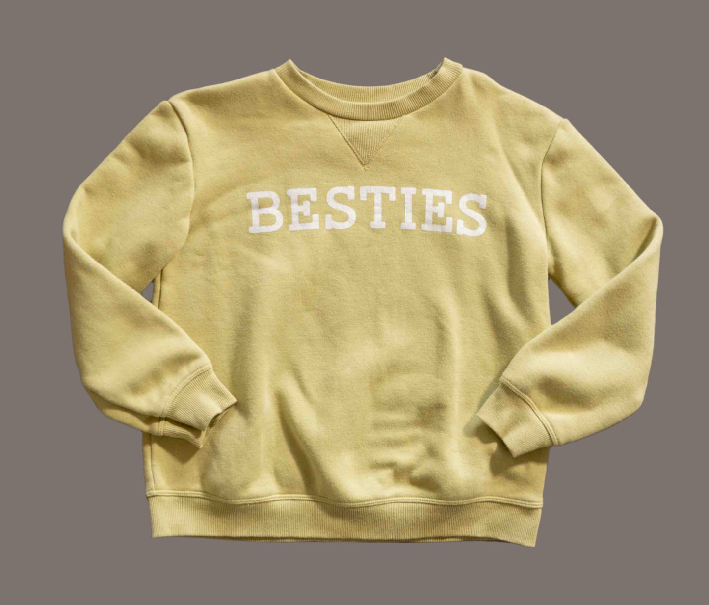 Lime Green Besties Fleece Sweater: 7yr