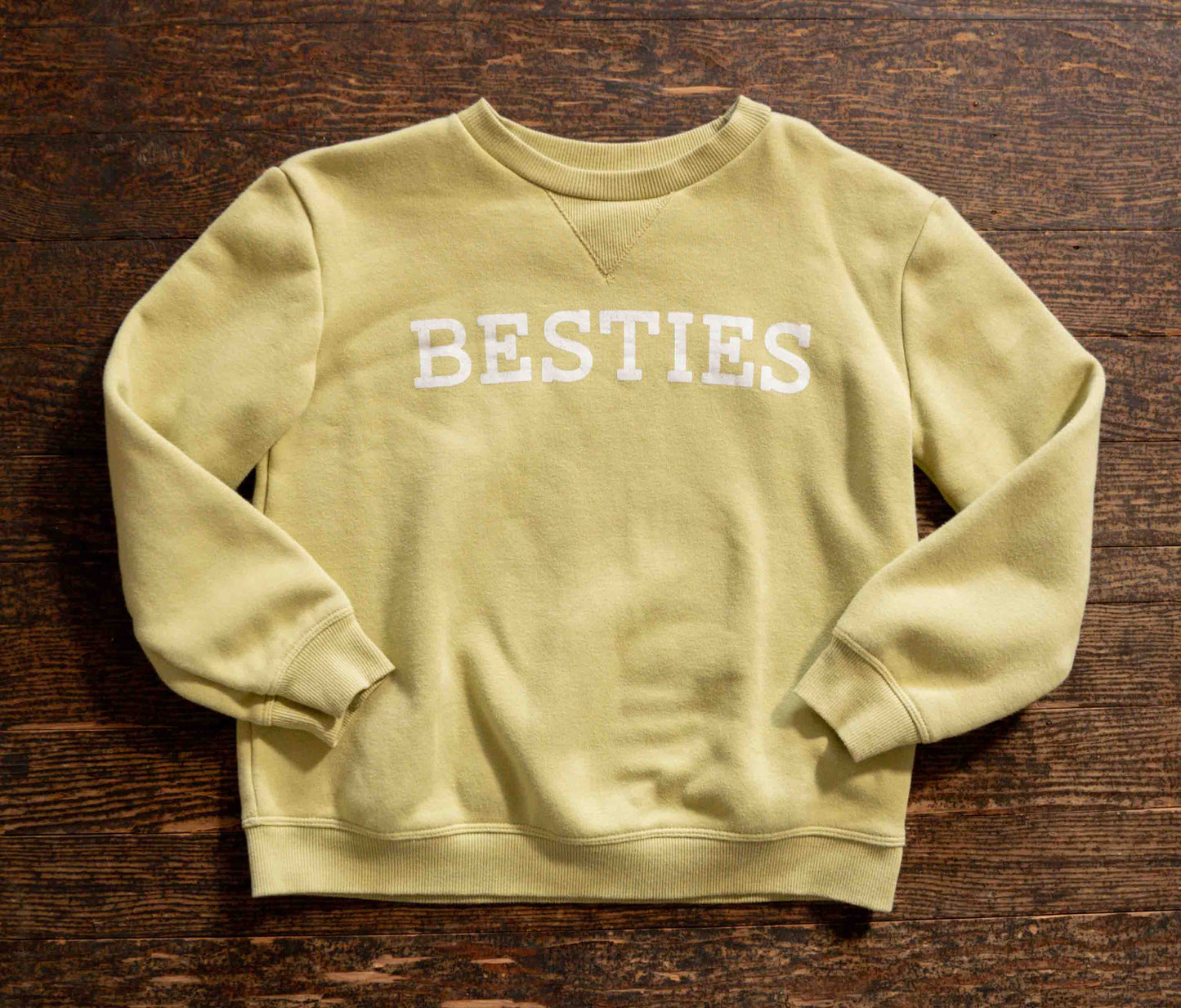 Lime Green Besties Fleece Sweater: 7yr