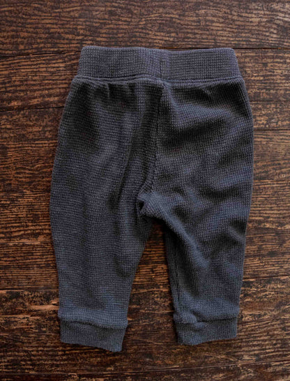 Charcoal Grey Waffle Pants: 6mos