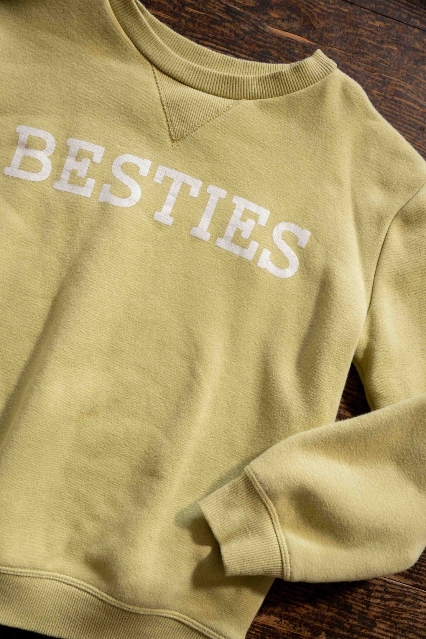 Lime Green Besties Fleece Sweater: 7yr