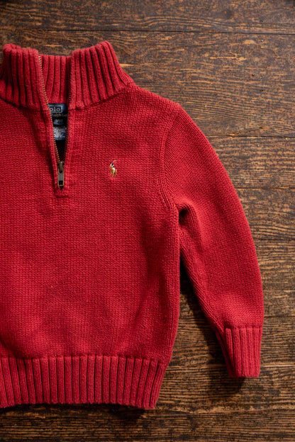 Red Knit Pullover Sweatshirt: 3T