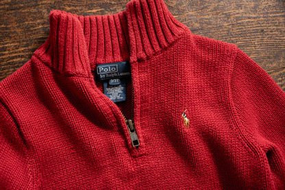 Red Knit Pullover Sweatshirt: 3T