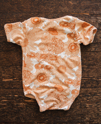 Orange Floral Bodysuit: 18-24mos