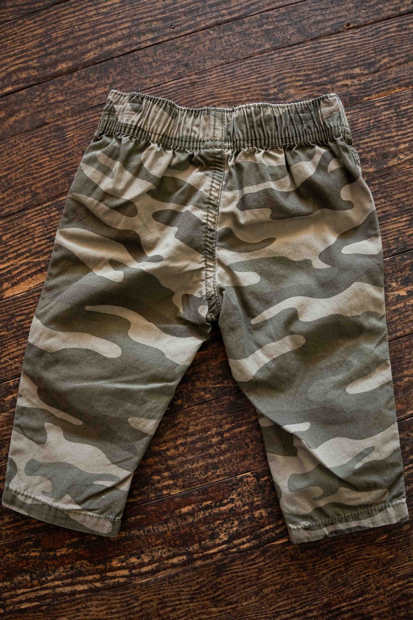 Green Camo Cotton Pants: 6mos