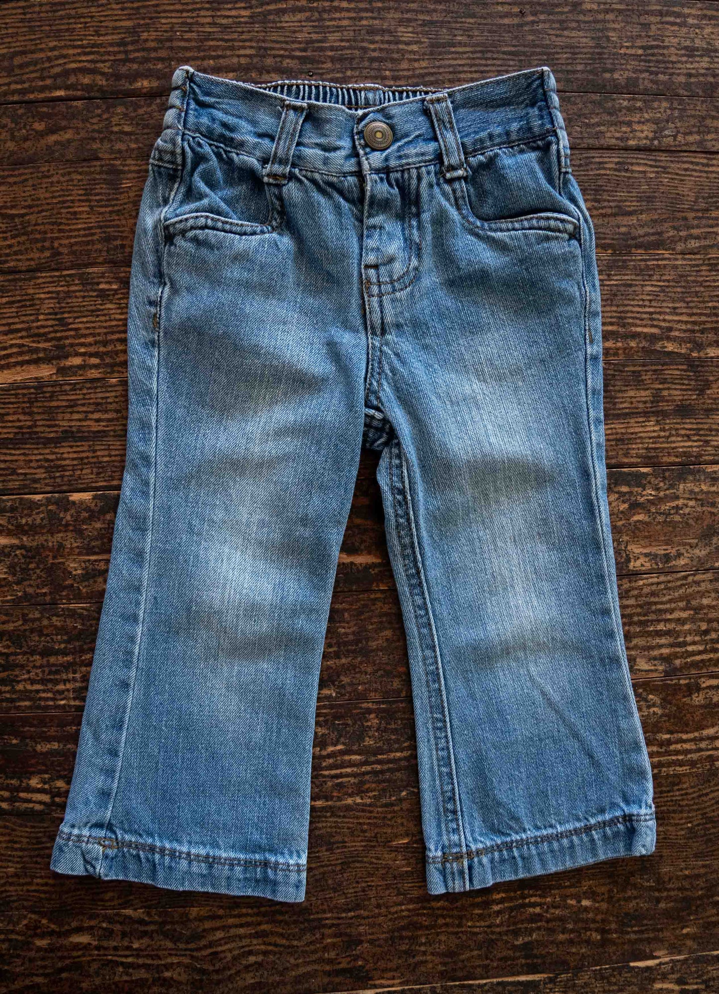 Blue Denim Flare Leg Jeans: 24mos