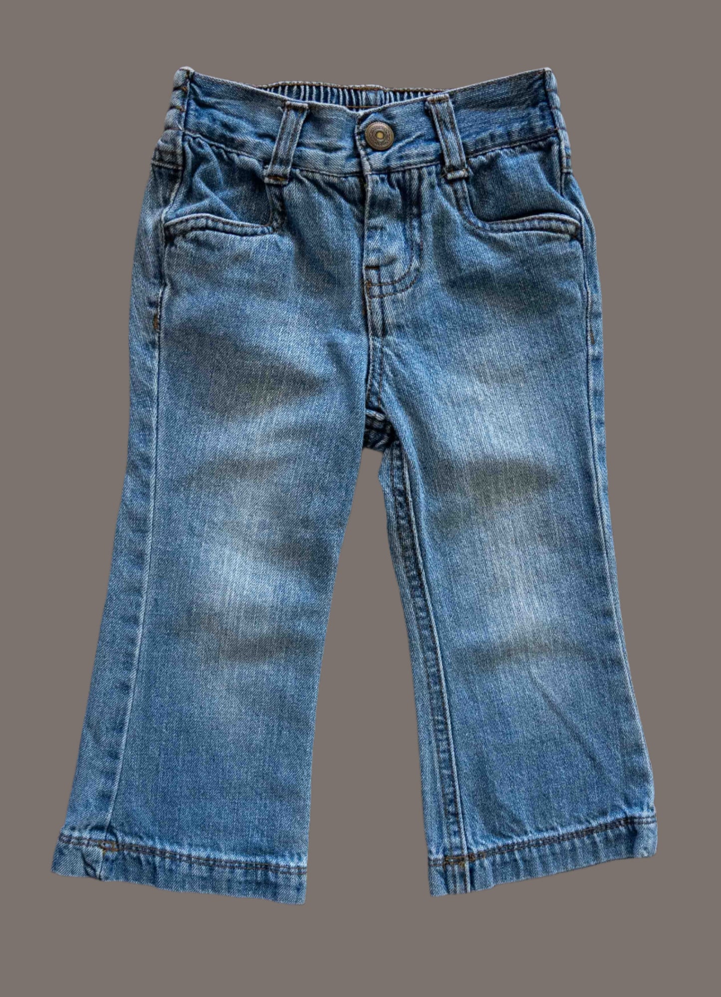 Blue Denim Flare Leg Jeans: 24mos