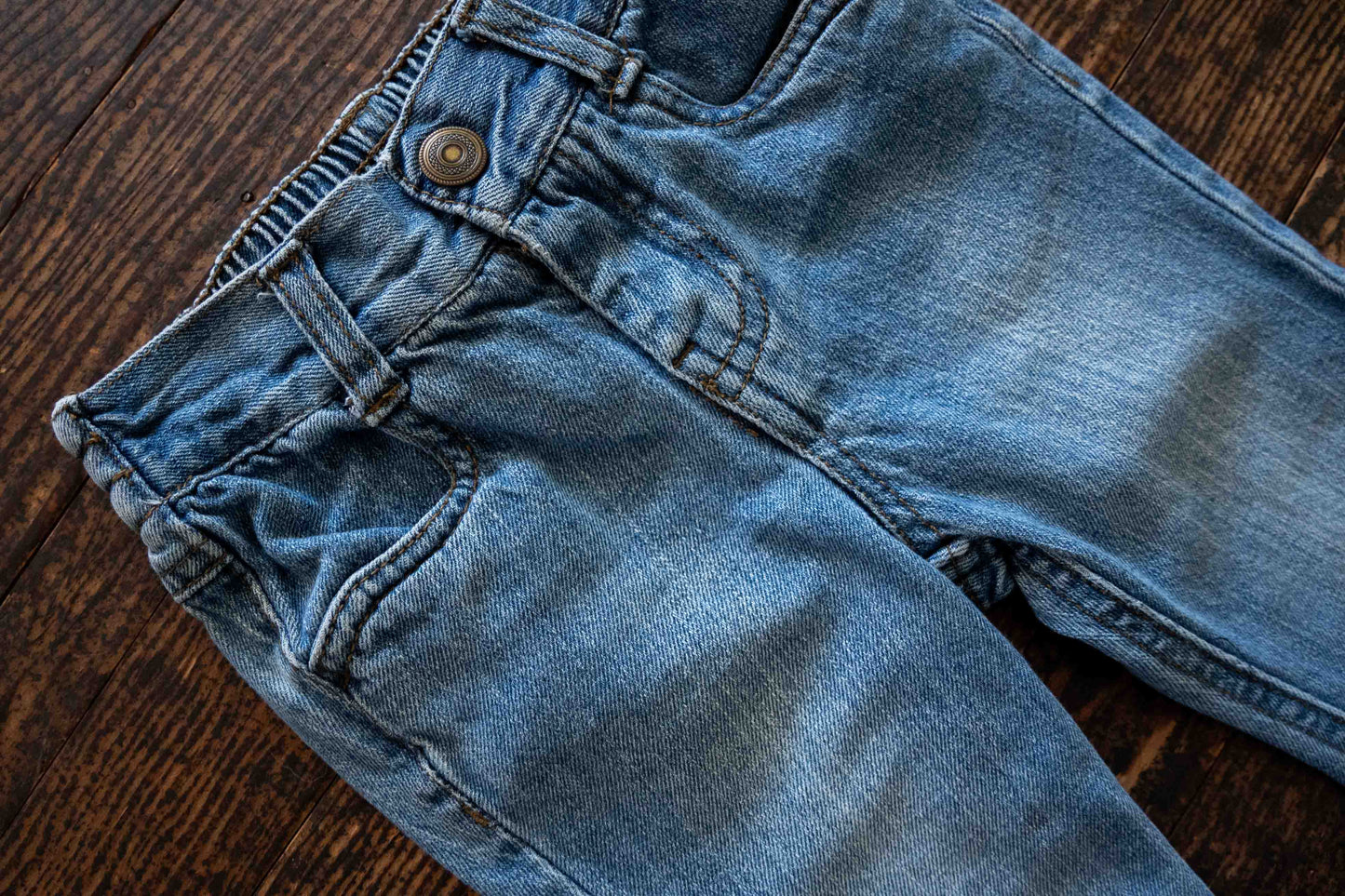 Blue Denim Flare Leg Jeans: 24mos