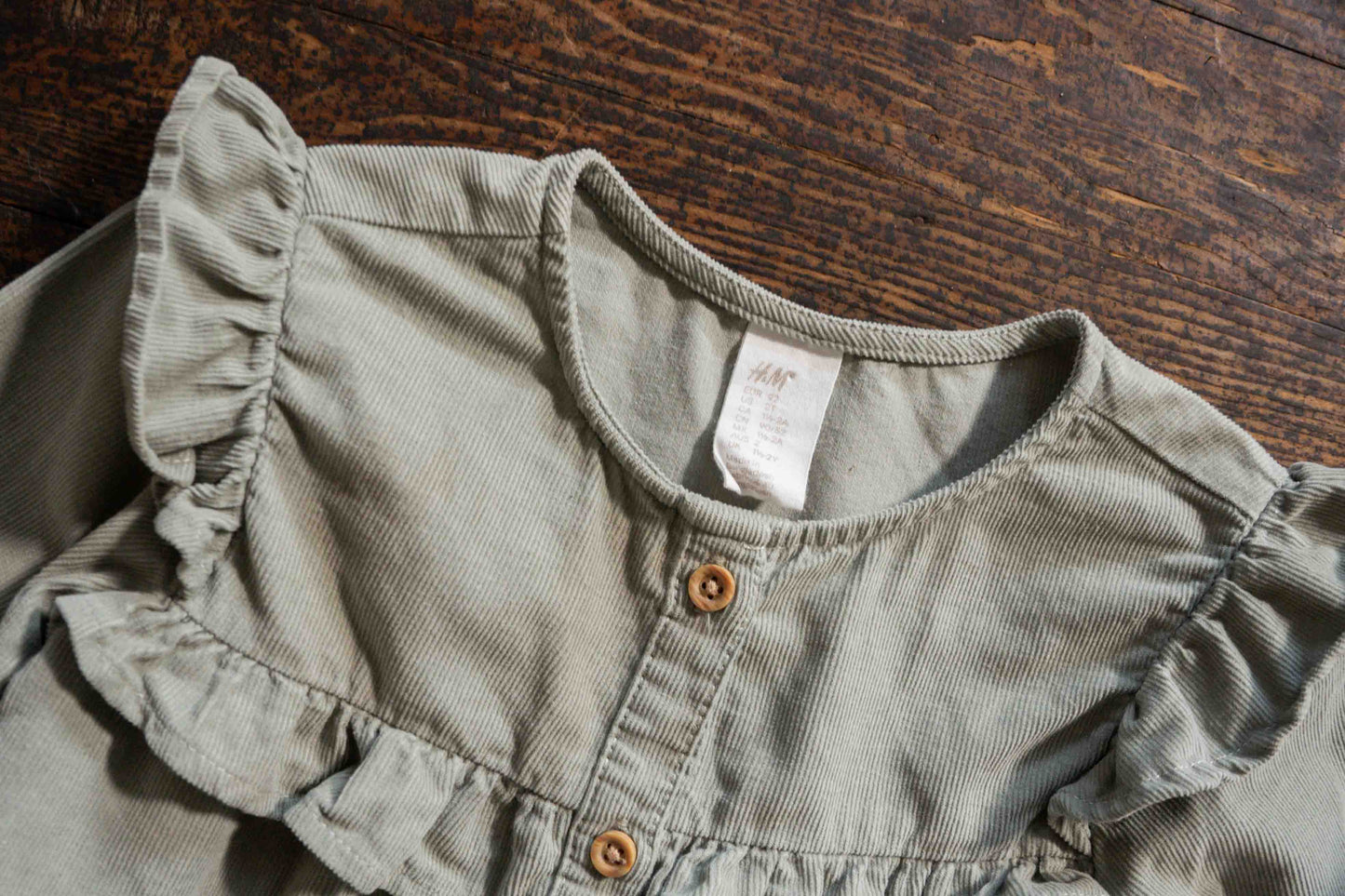 Sage Green Corduroy Flowy Blouse: 2T