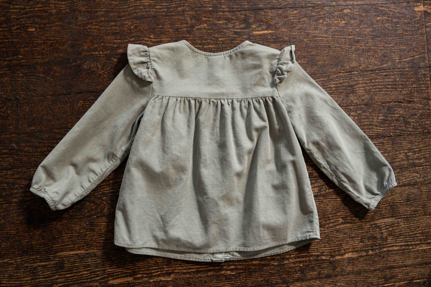 Sage Green Corduroy Flowy Blouse: 2T