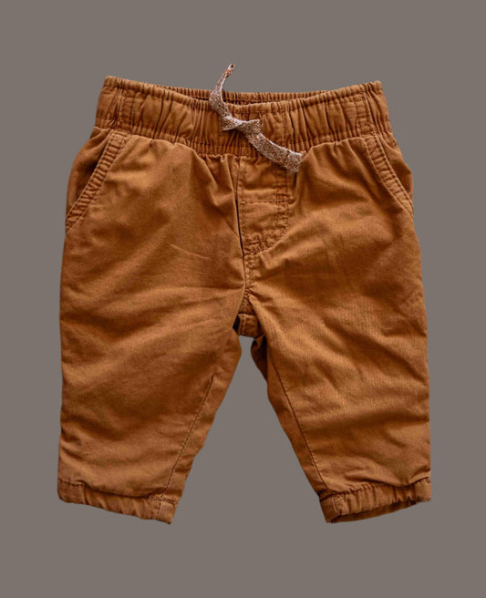 Rust Brown Lined Pants: 3mos