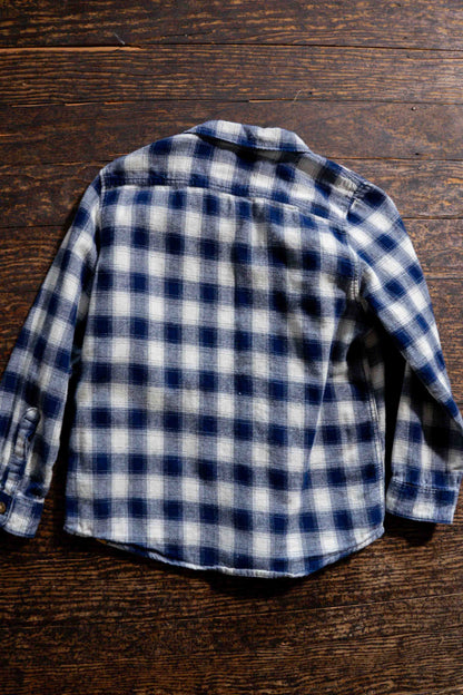 Blue Plaid Button Up Shirt: 3-4yr