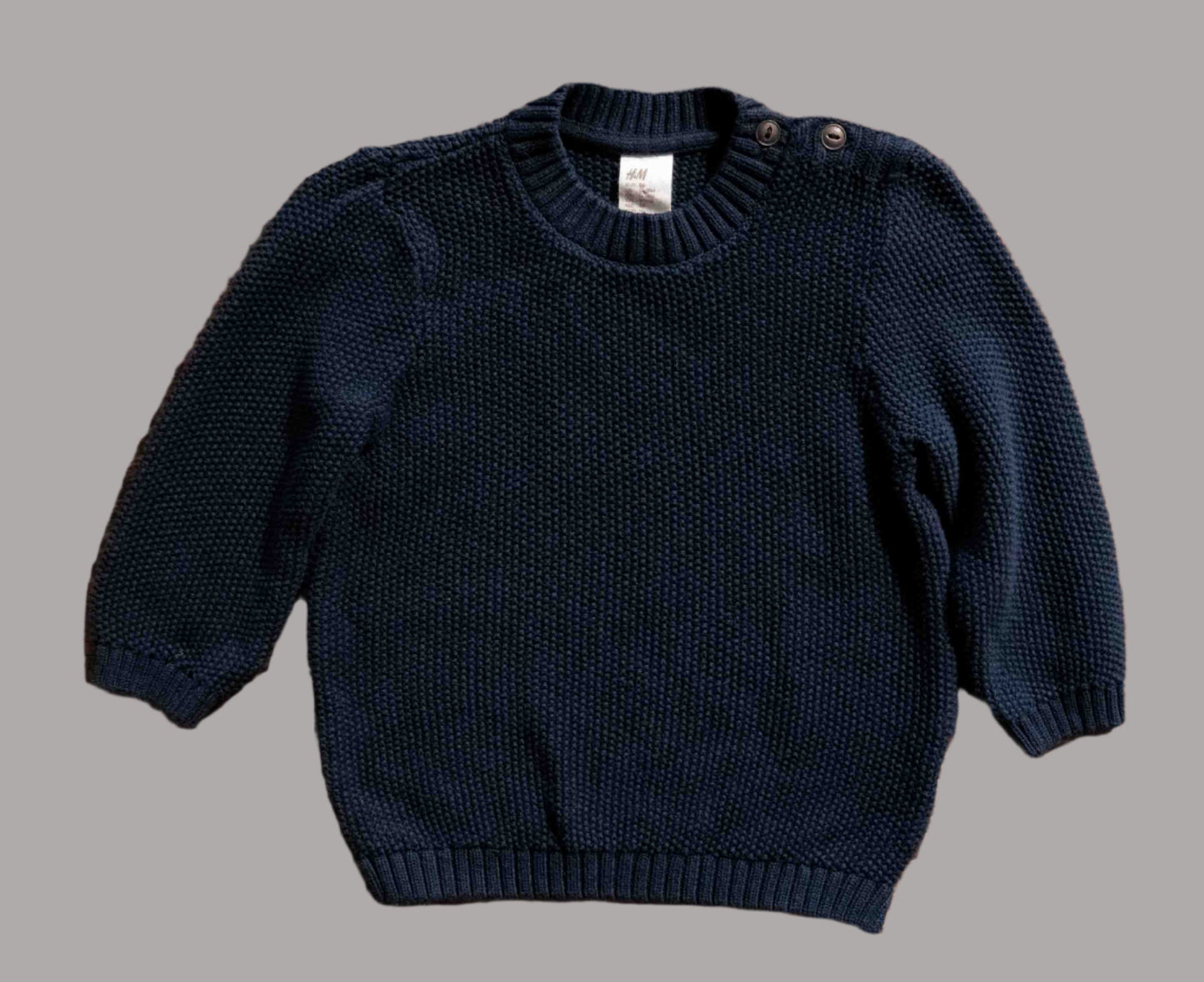 Navy Blue Knit Sweatshirt: 12-18mos