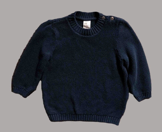 Navy Blue Knit Sweatshirt: 12-18mos