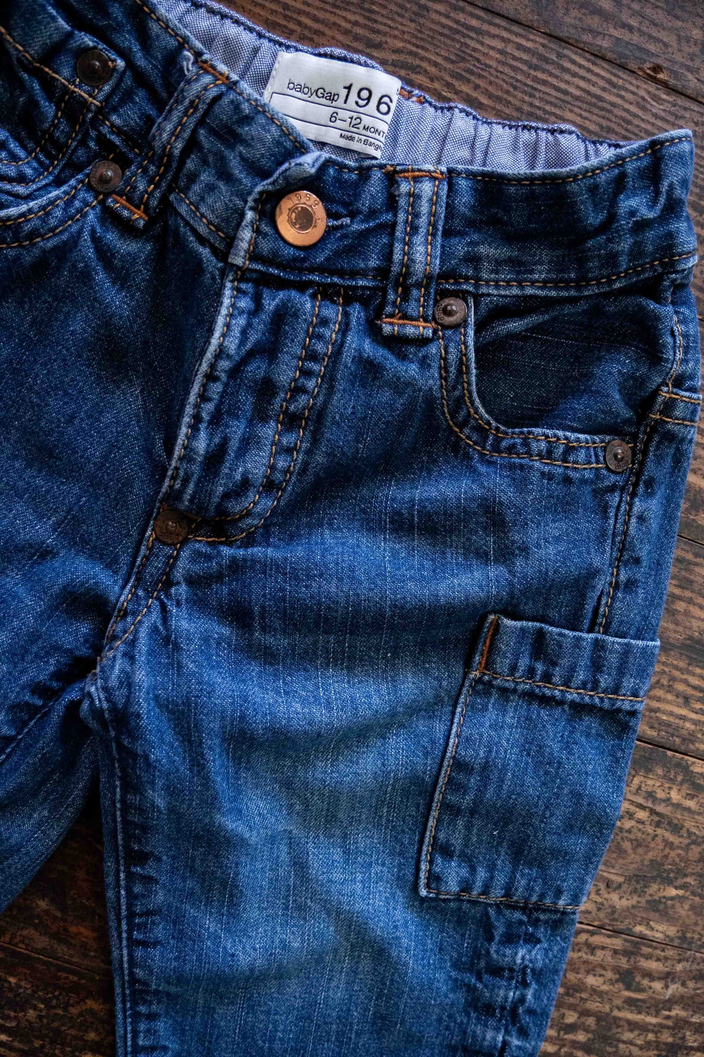 Blue Denim Carpenter Pants: 6-12mos