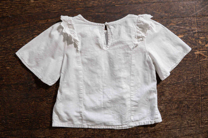 White Lacey Flowy Blouse: 6-7yr