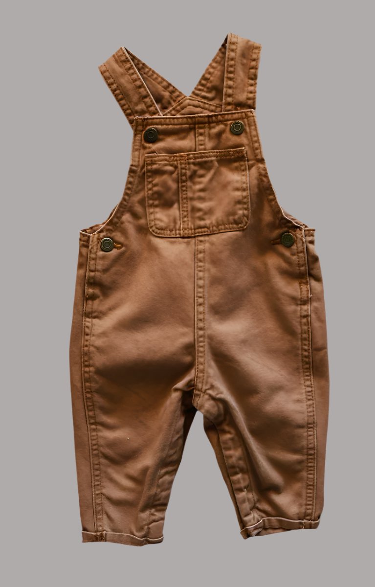 Rust Denim Overalls: 3-6mos