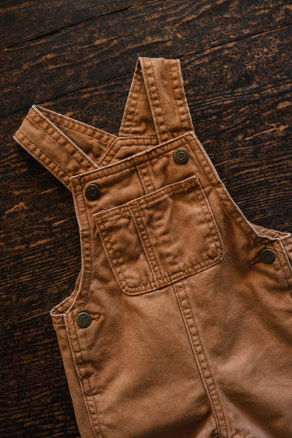 Rust Denim Overalls: 3-6mos