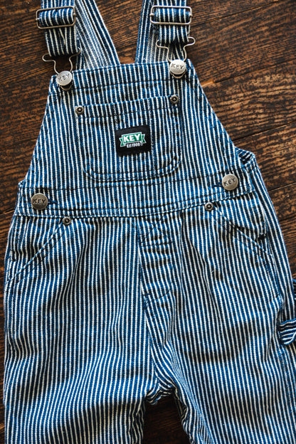 Blue Pinstripe Overalls: 9mos