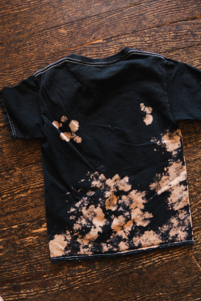 Black Bleached Cowboy Tee: youth small