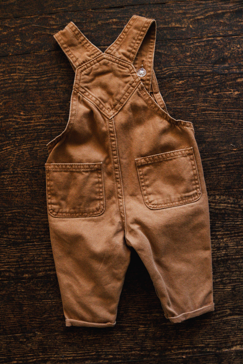 Rust Denim Overalls: 3-6mos