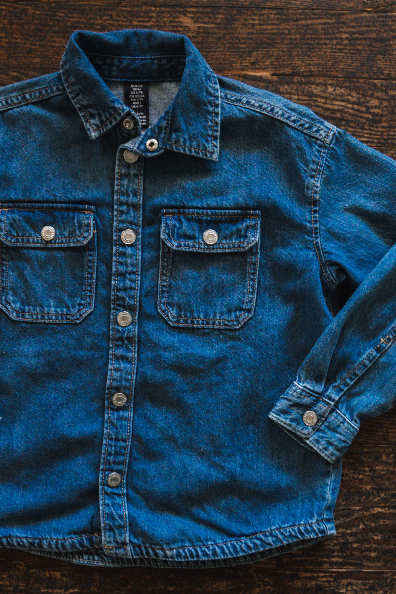 Blue Denim Button Up Shirt: 6yr