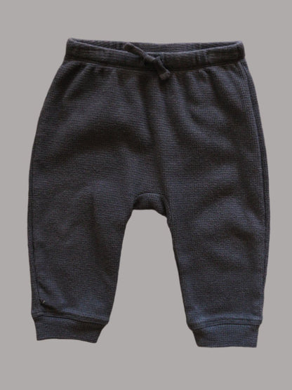 Charcoal Grey Waffle Pants: 9mos