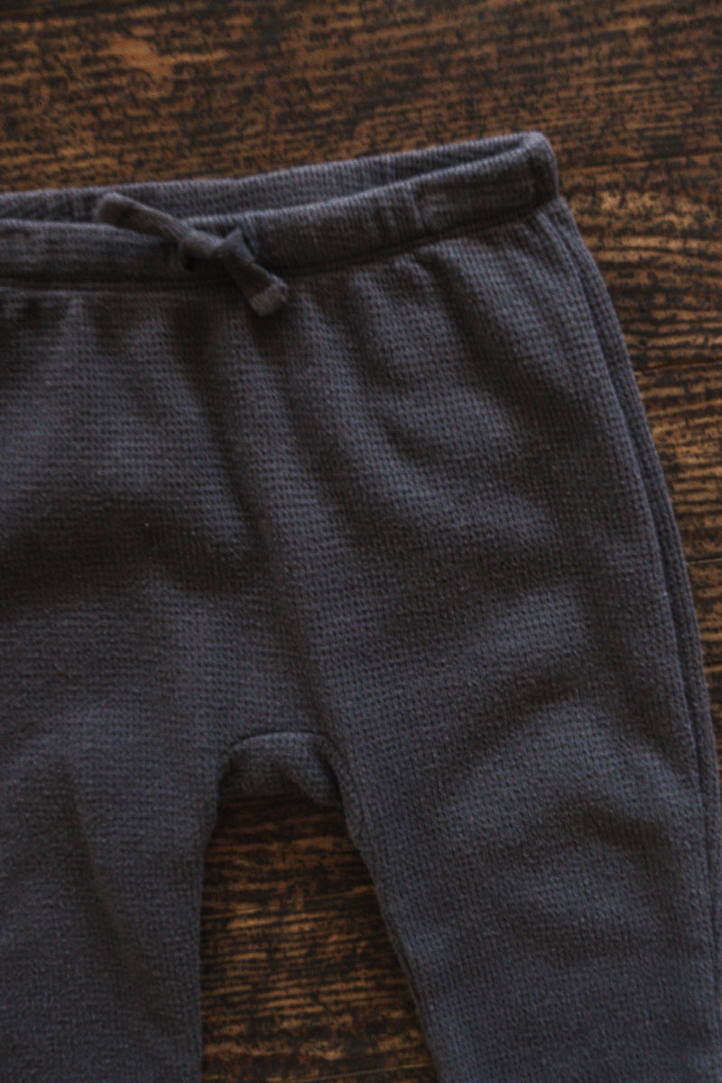 Charcoal Grey Waffle Pants: 9mos