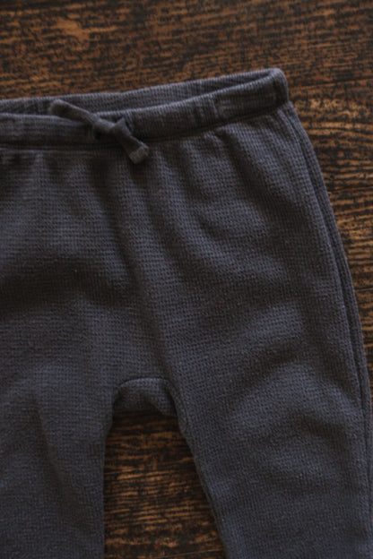 Charcoal Grey Waffle Pants: 9mos