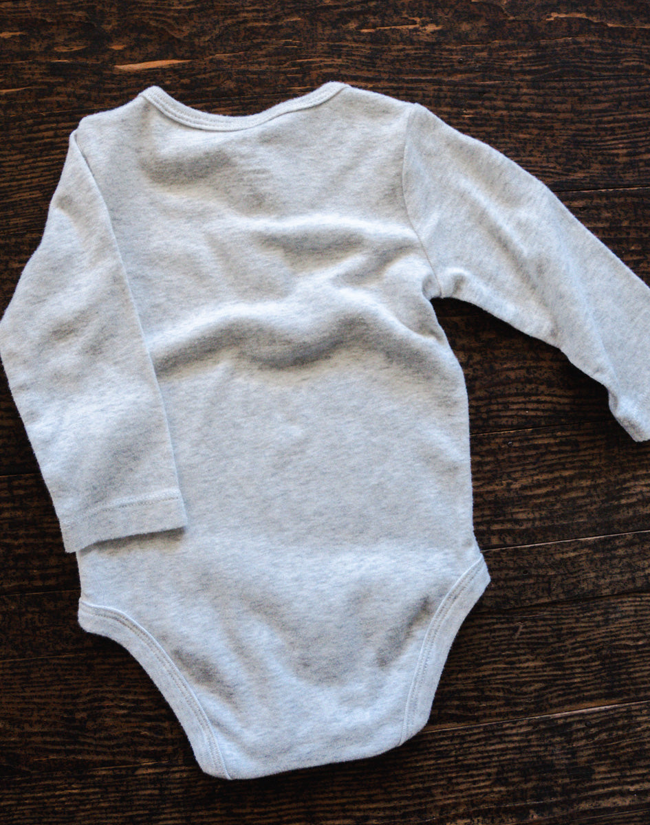 Ash Grey Henley Bodysuit: 6mos