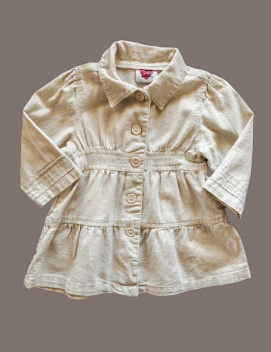 Beige Linen Blend Light Jacket: 3T