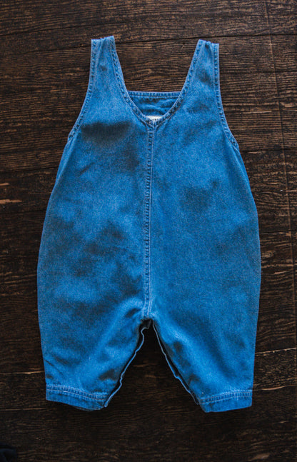 Case Eagle Blue Soft Denim Overalls: 6mos