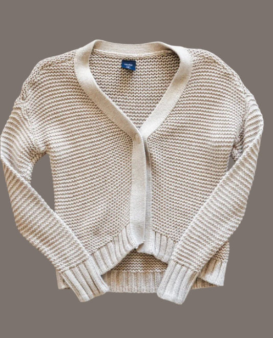 Beige Knit Cardigan Sweater: 5T