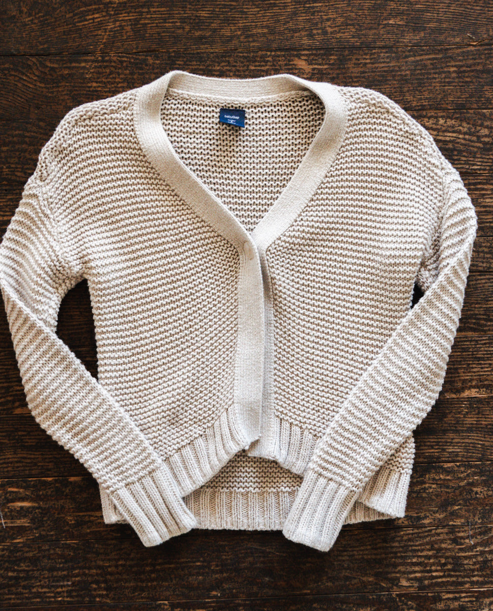 Beige Knit Cardigan Sweater: 5T