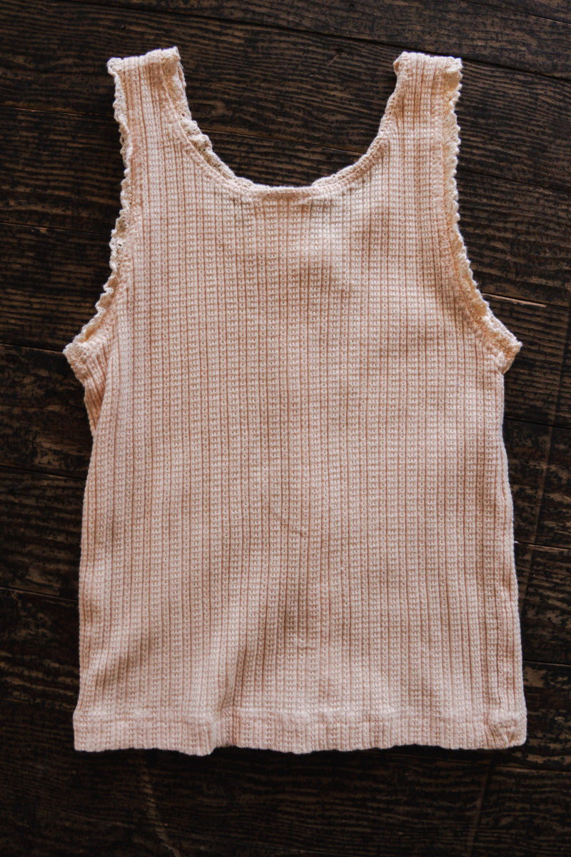 Peach Ribbed Button Tank: 7yr