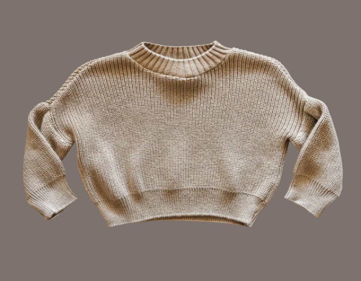 Beige Knit Pullover Sweater: 3mos