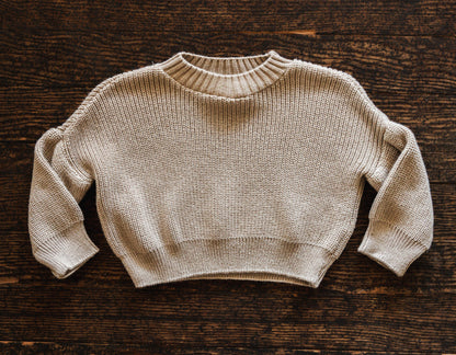 Beige Knit Pullover Sweater: 3mos