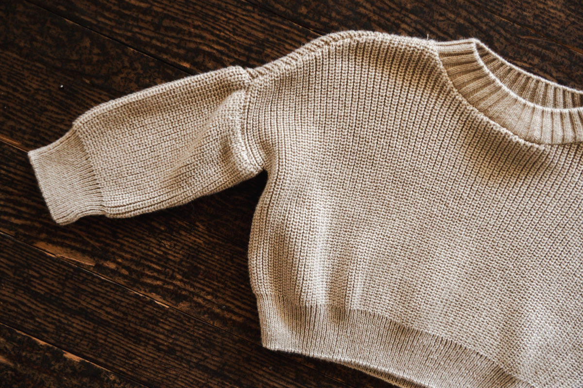 Beige Knit Pullover Sweater: 3mos