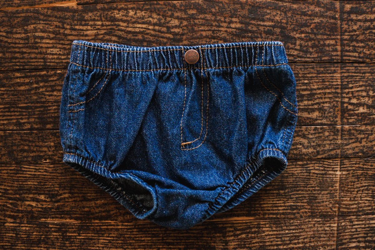 Denim Western Bloomers: 6mos