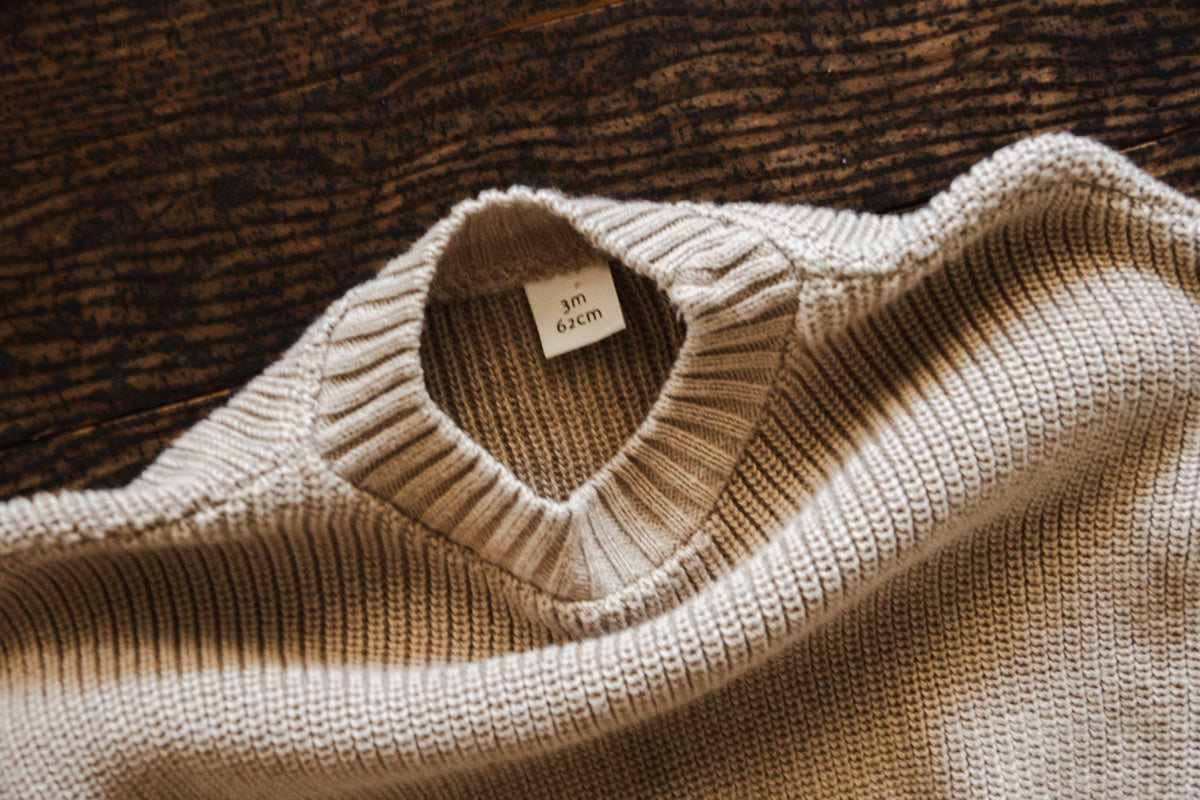 Beige Knit Pullover Sweater: 3mos