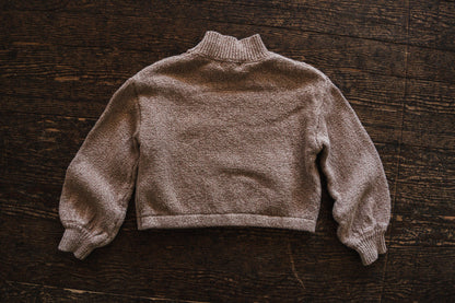 Brown Melange Turtleneck Knit Sweatshirt: 2-3yr