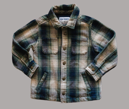 Flannel Plaid Snap Shacket: 5yr