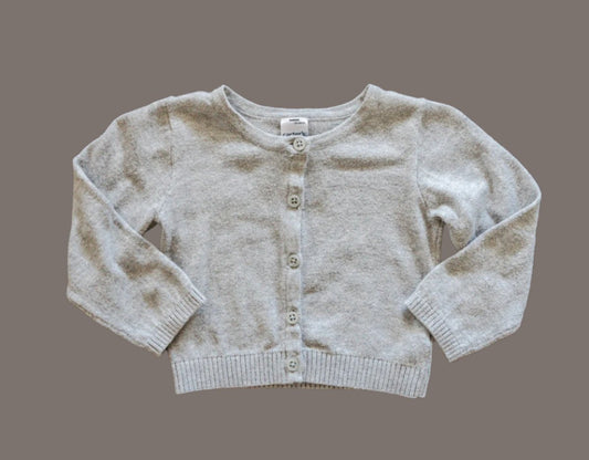 Grey Knit Thin Cardigan Sweater: 12mos